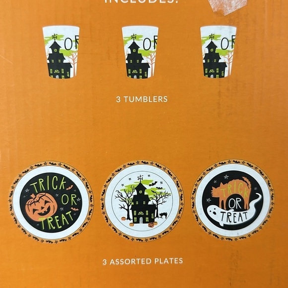 Ghoulish 2-6 Piece Party Set 100% Melamine Halloween Plates & Tumblers - Picture 6 of 9